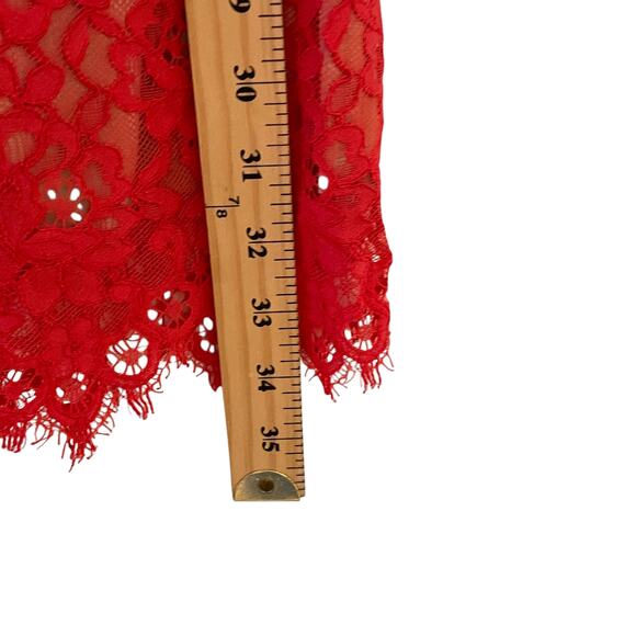 Shoshanna Red Lace Overlay Sheath Cocktail Party Dress Size 6 - Picture 4 of 6